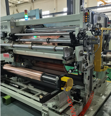 Min. 10mm Scrap Edge Width White Slitting Rewinder Machine Substrate PET+Cu OPP+Cu